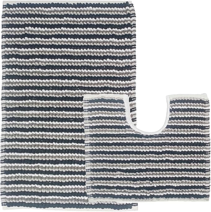 2 Piece Amalfi Super Soft Absorbent Bath Mat Set