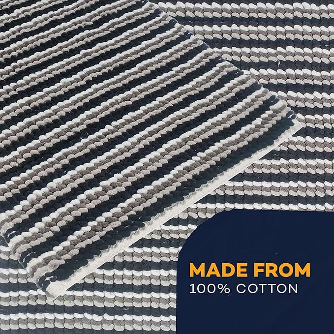 2 Piece Amalfi Super Soft Absorbent Bath Mat Set