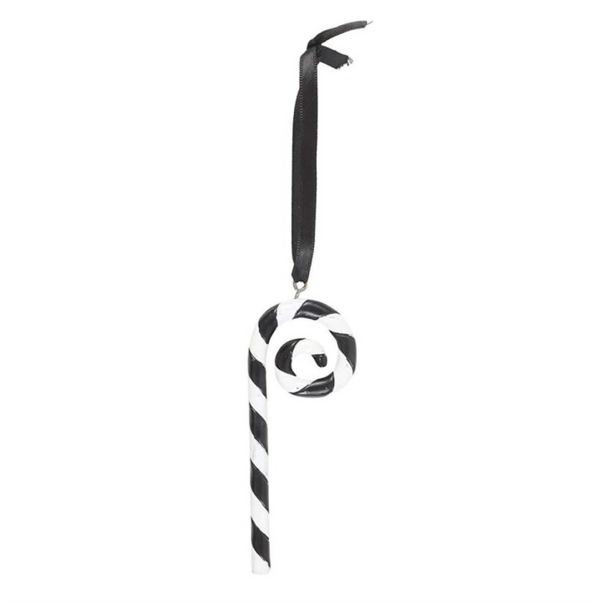 Black and White Candy Cane Hanging Ornament