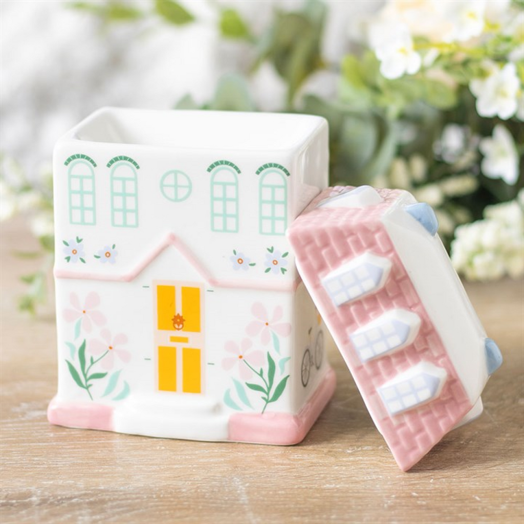 *Pastel House Shaped Ceramic Oil Burner and Wax Warmer(18/36)