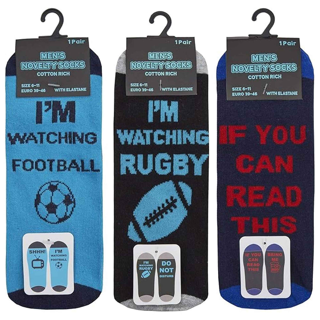 3 Pack Mens Novelty Slogan Socks