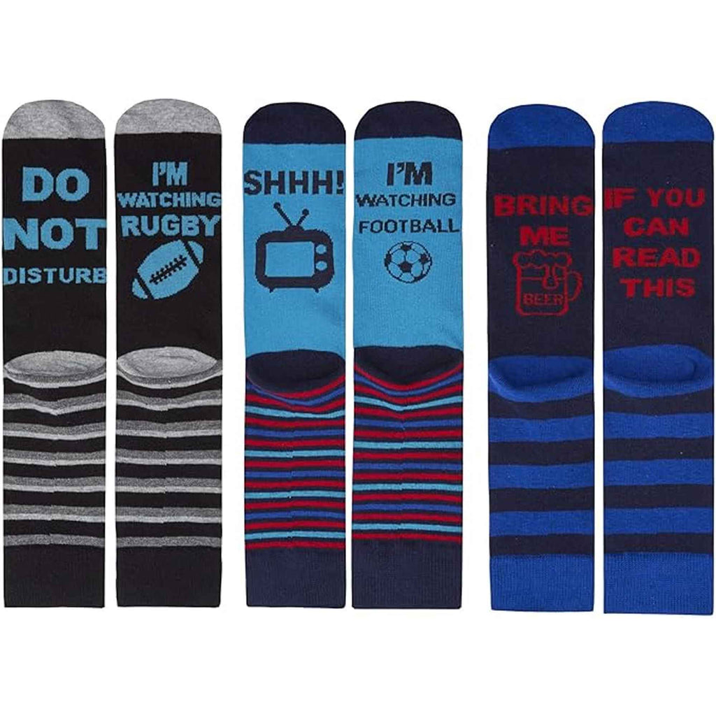 3 Pack Mens Novelty Slogan Socks