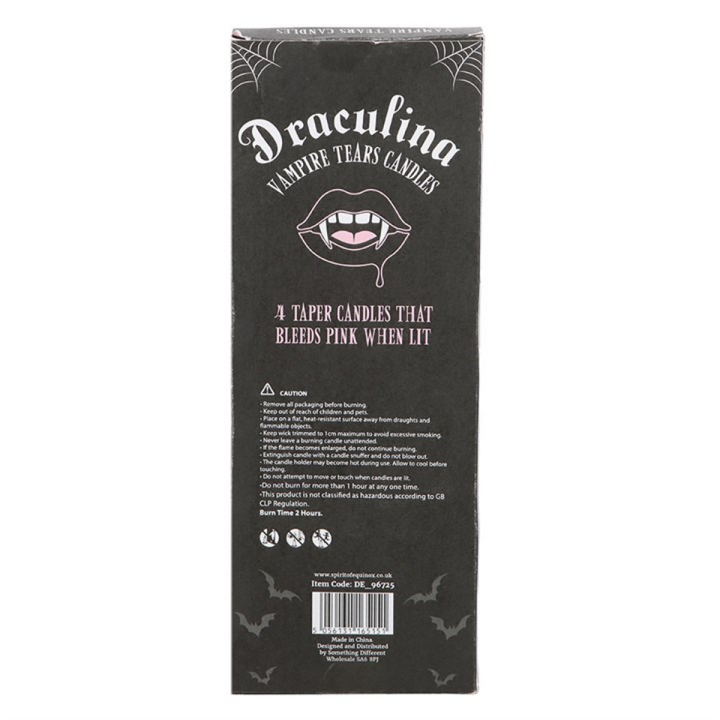 Set of 4 Pink Vampire Tears Taper Candles