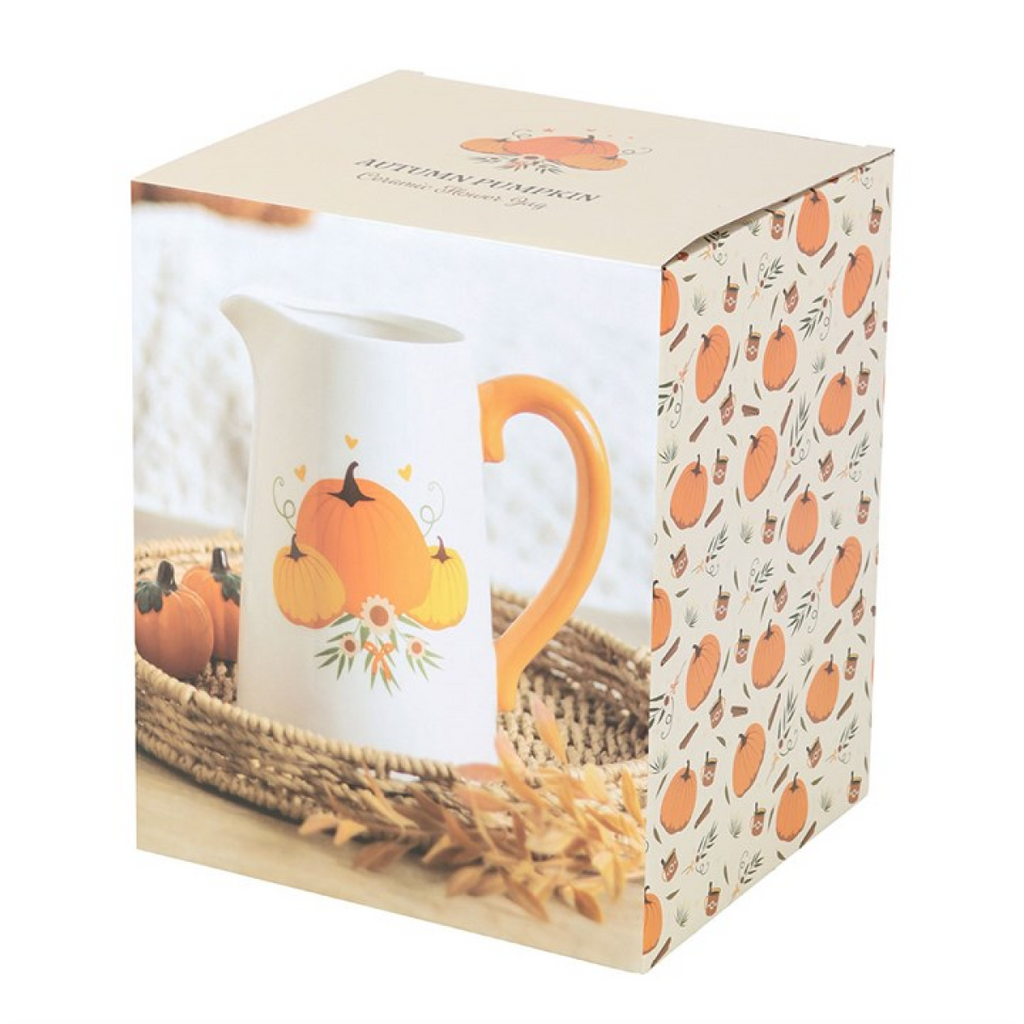 Autumn Pumpkin Ceramic Flower Jug
