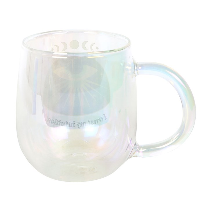 Intuition Double Walled Glass Mug with Aura Crystal Tea Infuser