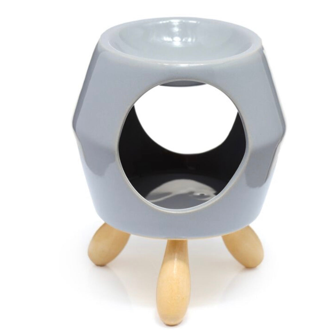 Ceramic Grey Abstract Burner with Feet