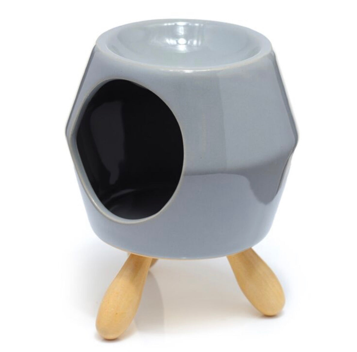 Ceramic Grey Abstract Burner with Feet