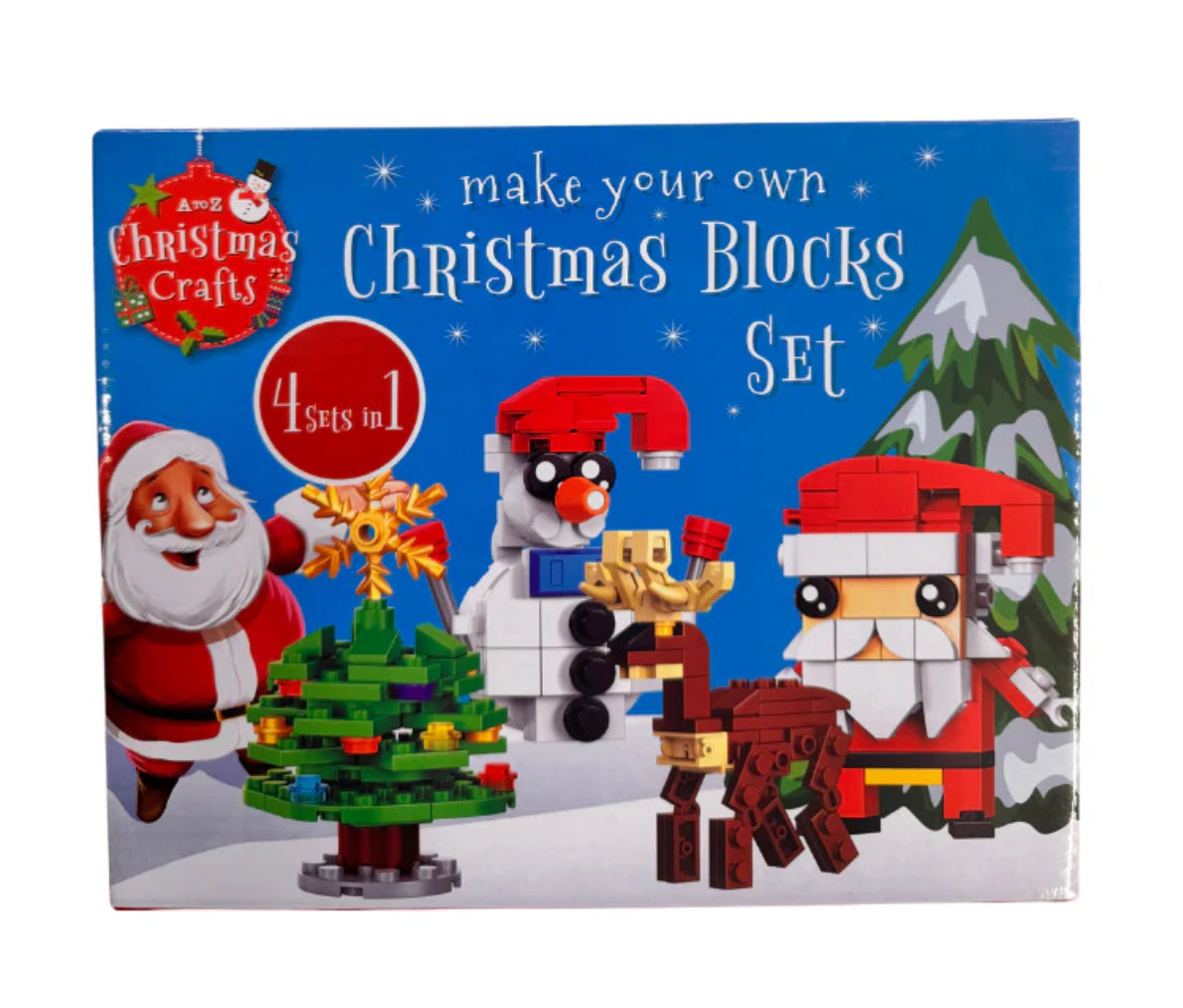 Make Your Own Christmas Building Blocks Set - 4 In 1 Set