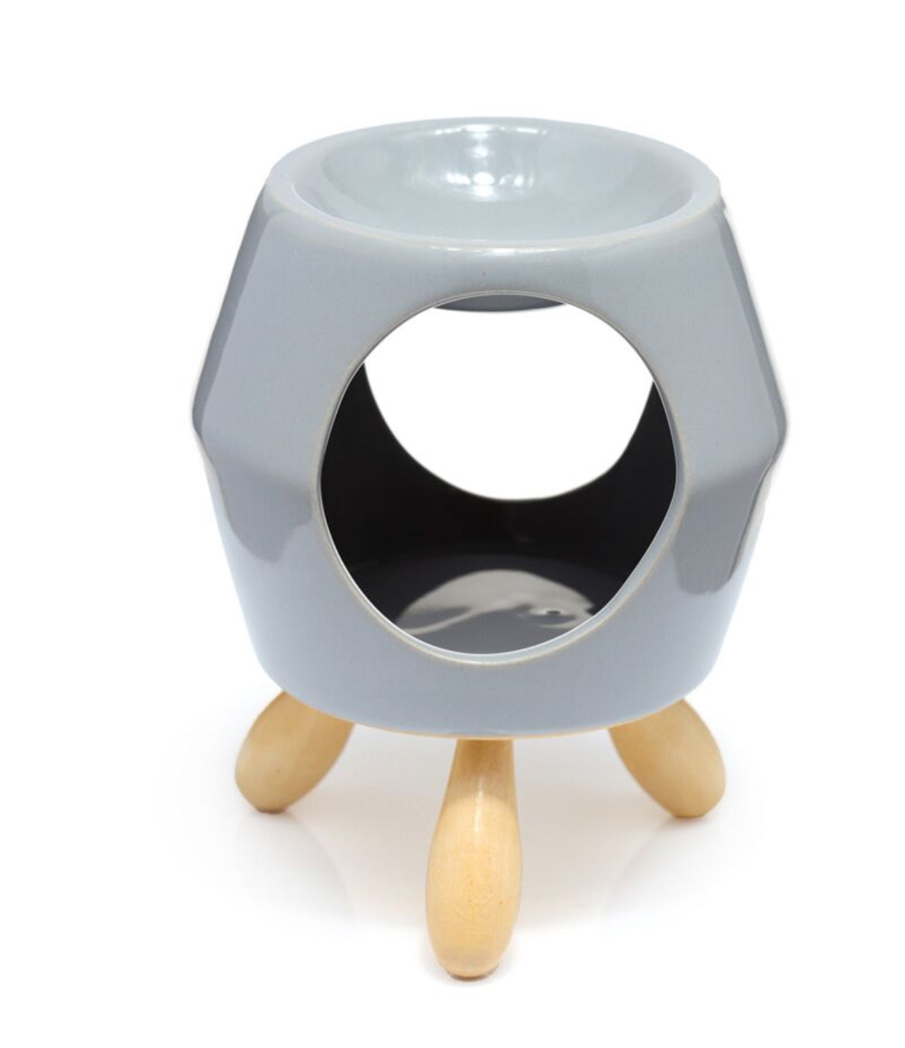 Ceramic Grey Abstract Eden Oil Burner with Feet