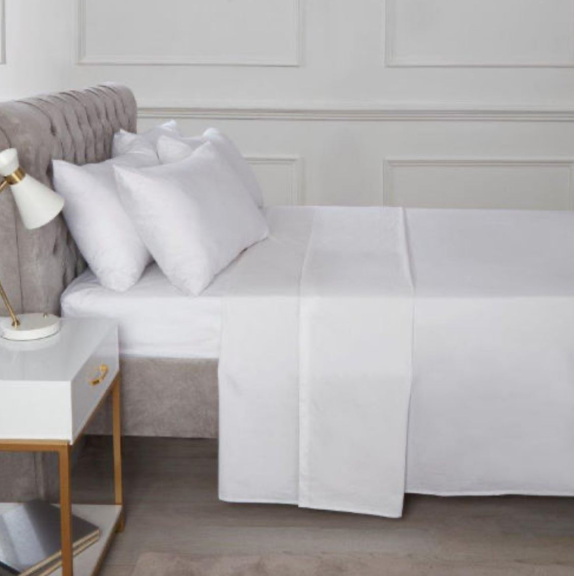 Percale Fitted Bed Sheet - White