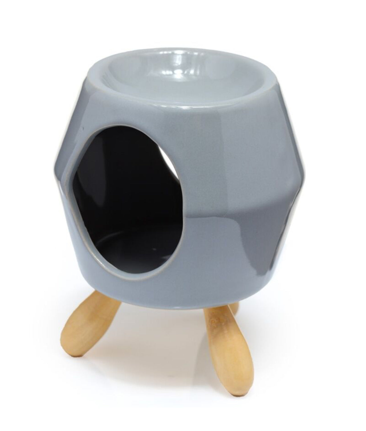 Ceramic Grey Abstract Eden Oil Burner with Feet