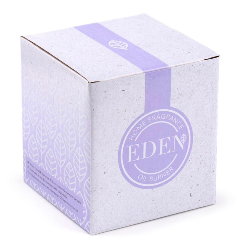 Thin Spiral Black Metal Oil & Wax Burner with Glass Dish