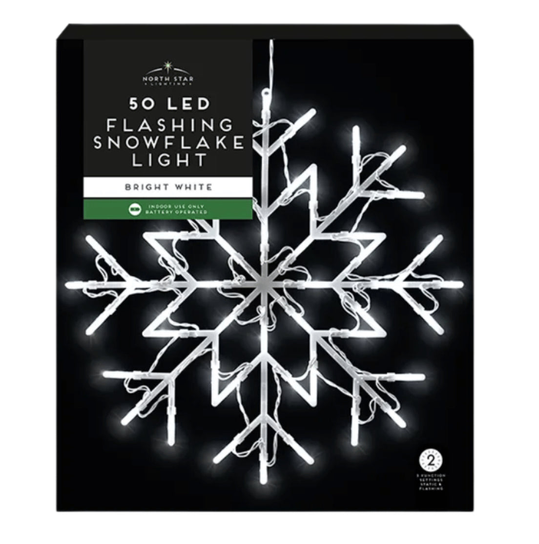 LED Flashing Snowflake Light 34.5cm