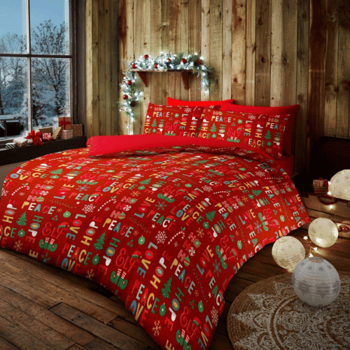 Xmas Slogan Single Duvet Set inc Delivery