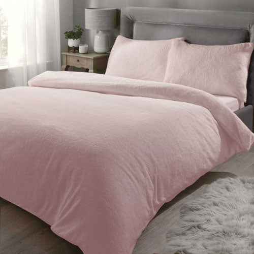 Supersoft Sherpa Blush Pink Duvet Set