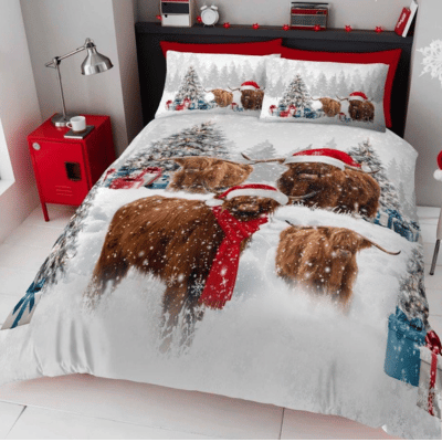 Christmas Duvet Set – Herbie The Highland Cow - Kingsize