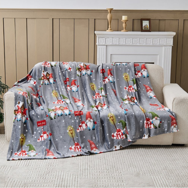 Christmas Design Flannel Throw – Cosy Gonk
