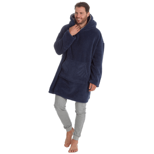 Men's Oversized Snuggle Fleece Hoodie in Classic Navy