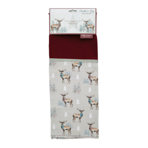 Christmas 'Stag' 100% Cotton Table Runner