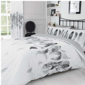 White Feathers Printed Duvet Set - Kingsize