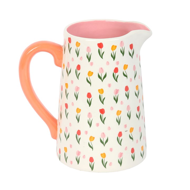 Tulip Print Ceramic Flower Jug