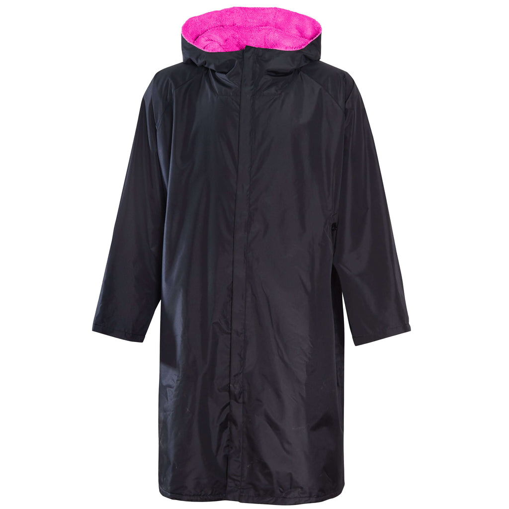 Kids Unisex Hooded Black/Pink Windproof Waterproof Quick Dry Changing Robe
