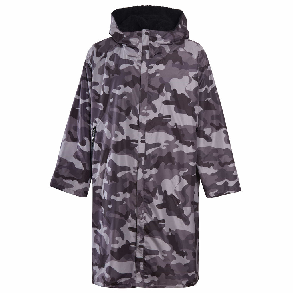 Kids Unisex Hooded Coat Camo/Black Windproof Waterproof Quick Dry Changing Robe