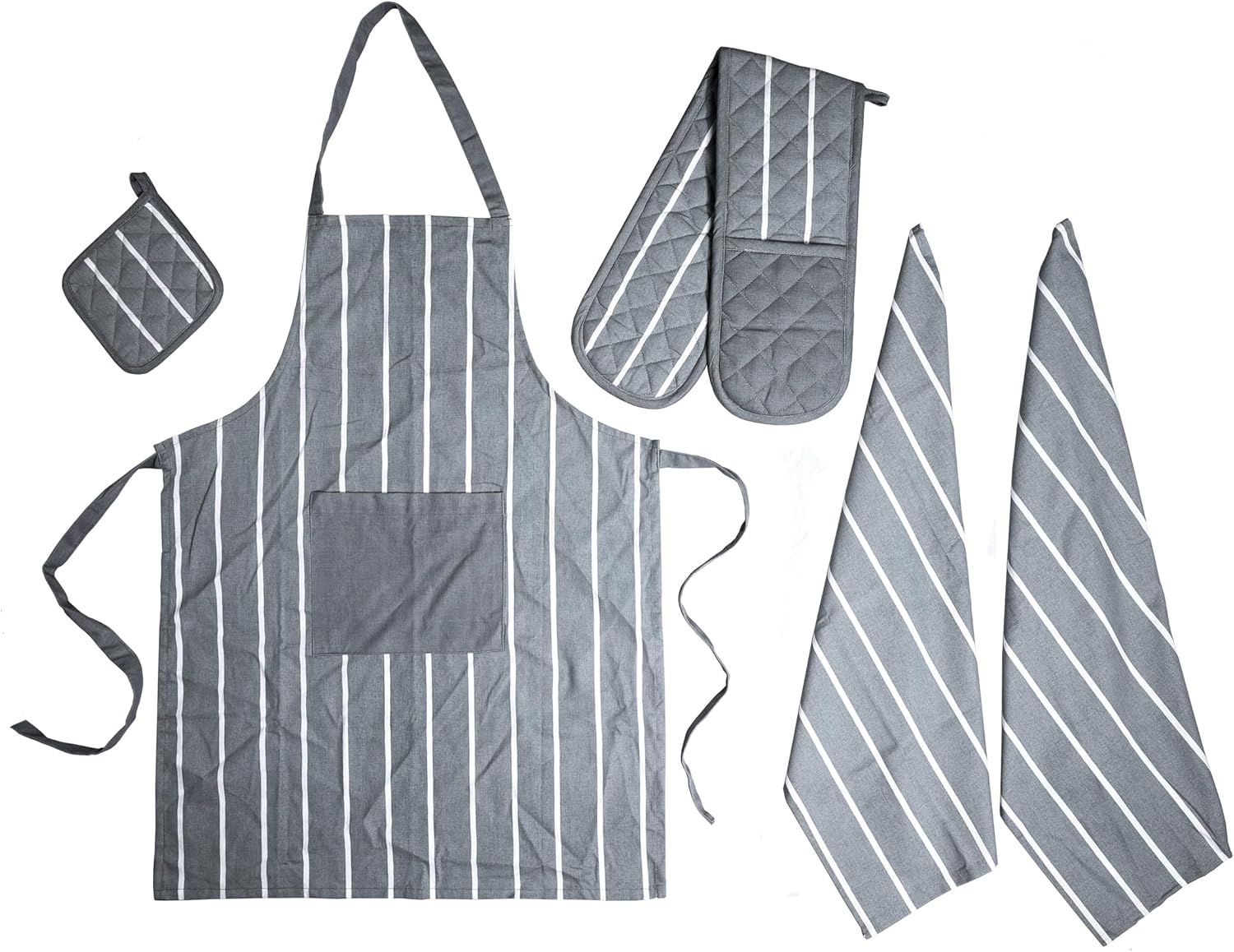 Apron, Double Oven Gloves & Kitchen Towel Set