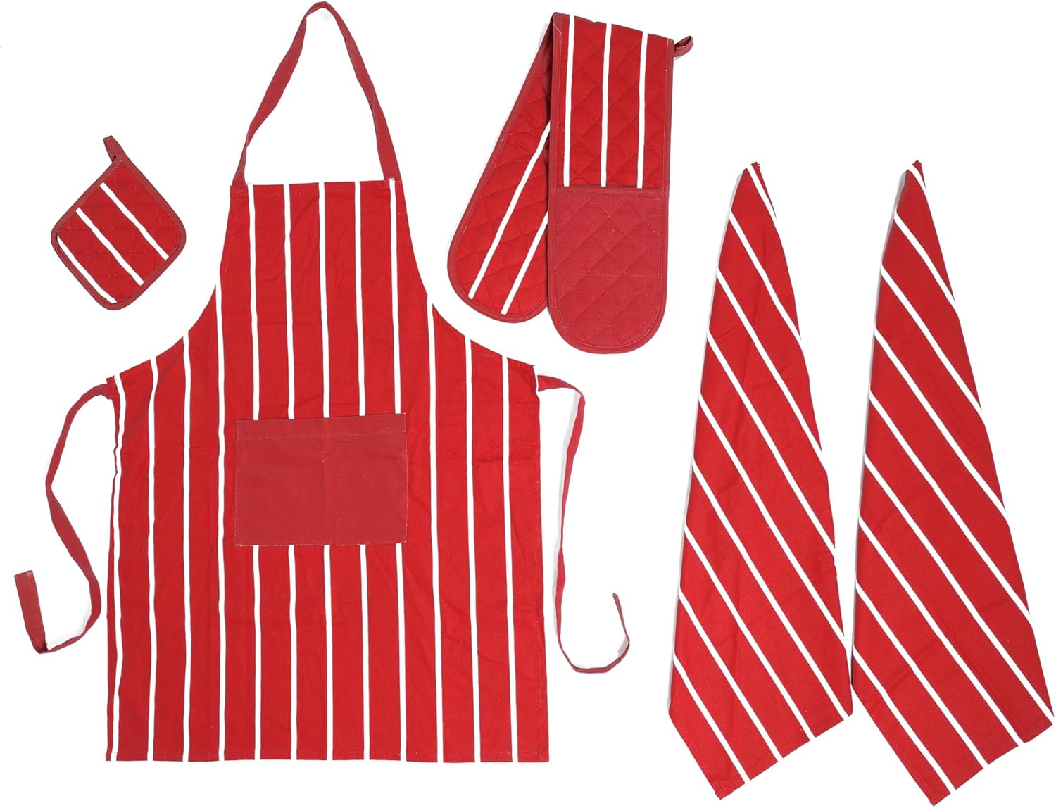 Apron, Double Oven Gloves & Kitchen Towel Set