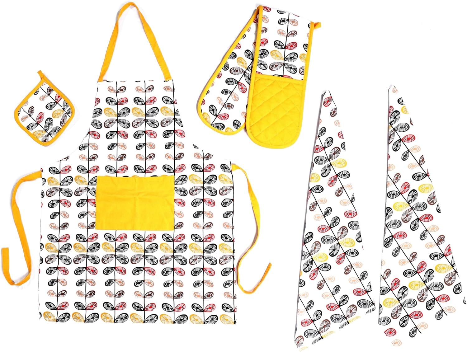 Apron, Double Oven Gloves & Kitchen Towel Set