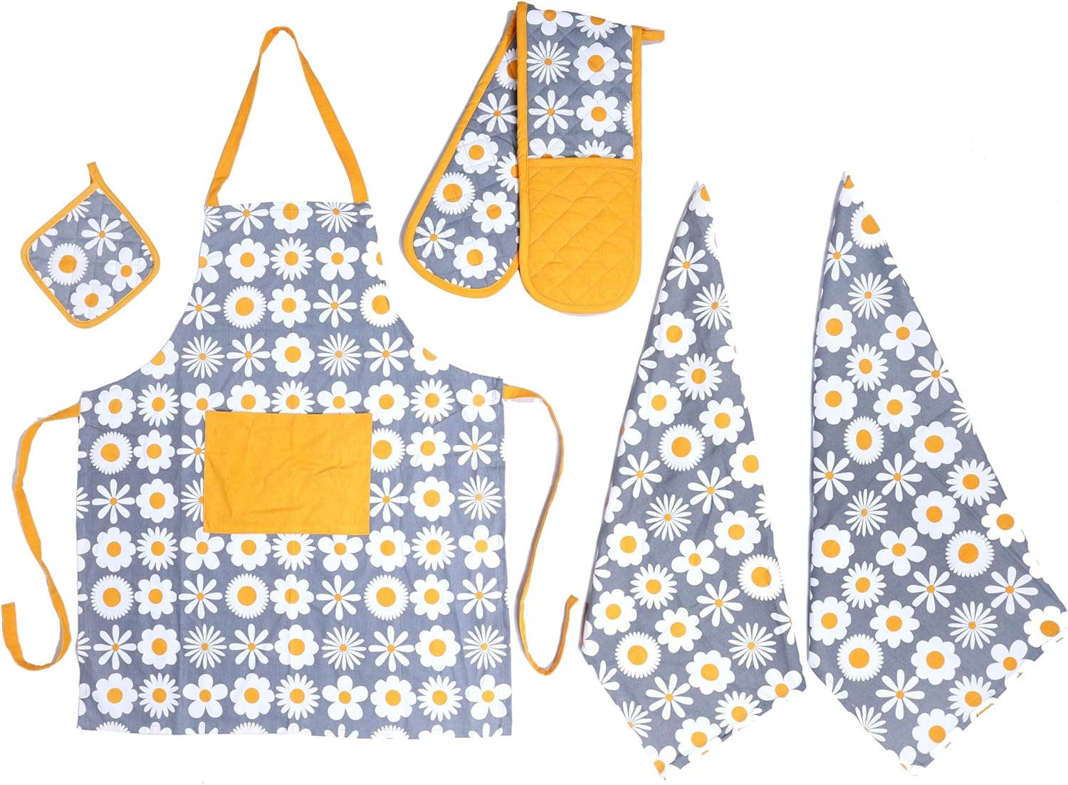 Apron, Double Oven Gloves & Kitchen Towel Set