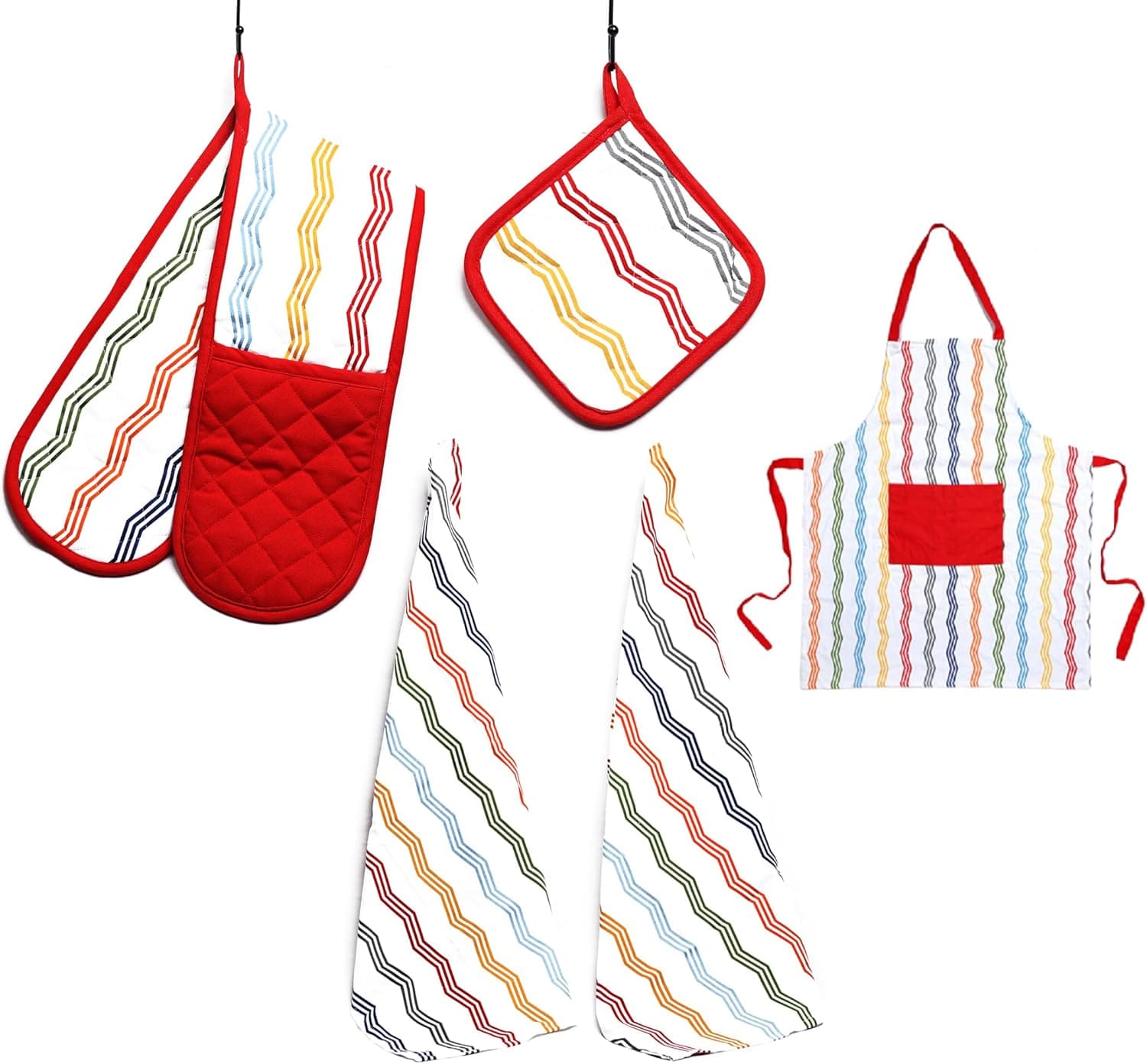 Apron, Double Oven Gloves & Kitchen Towel Set