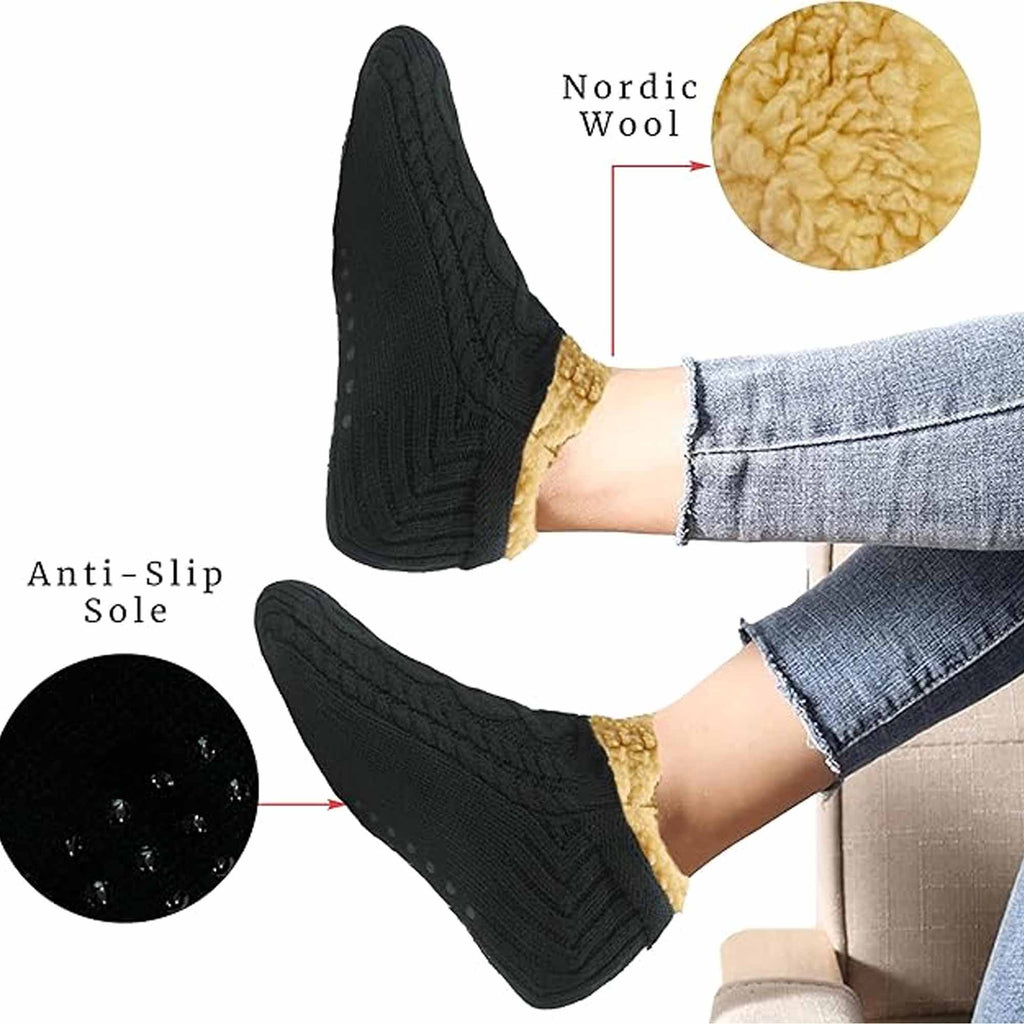 Luxurious Nordic Fluffy Sherpa Lined Slipper Socks for Men and Women