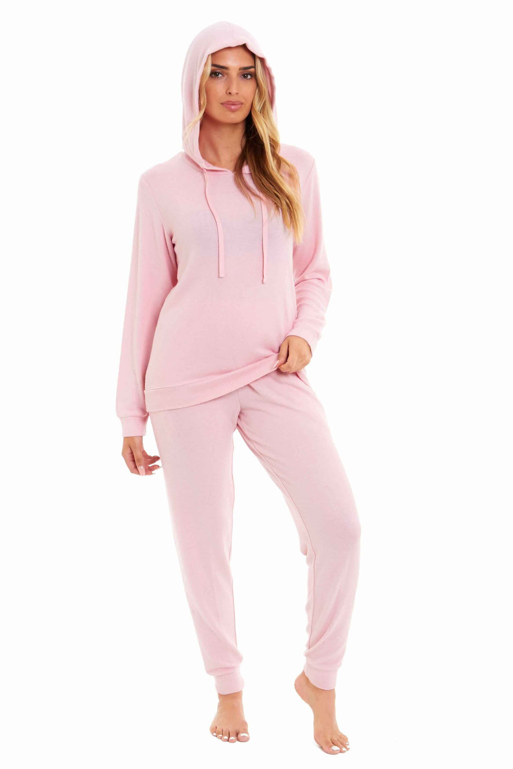 Womens Cosy Hooded Pyjama Loungewear Set
