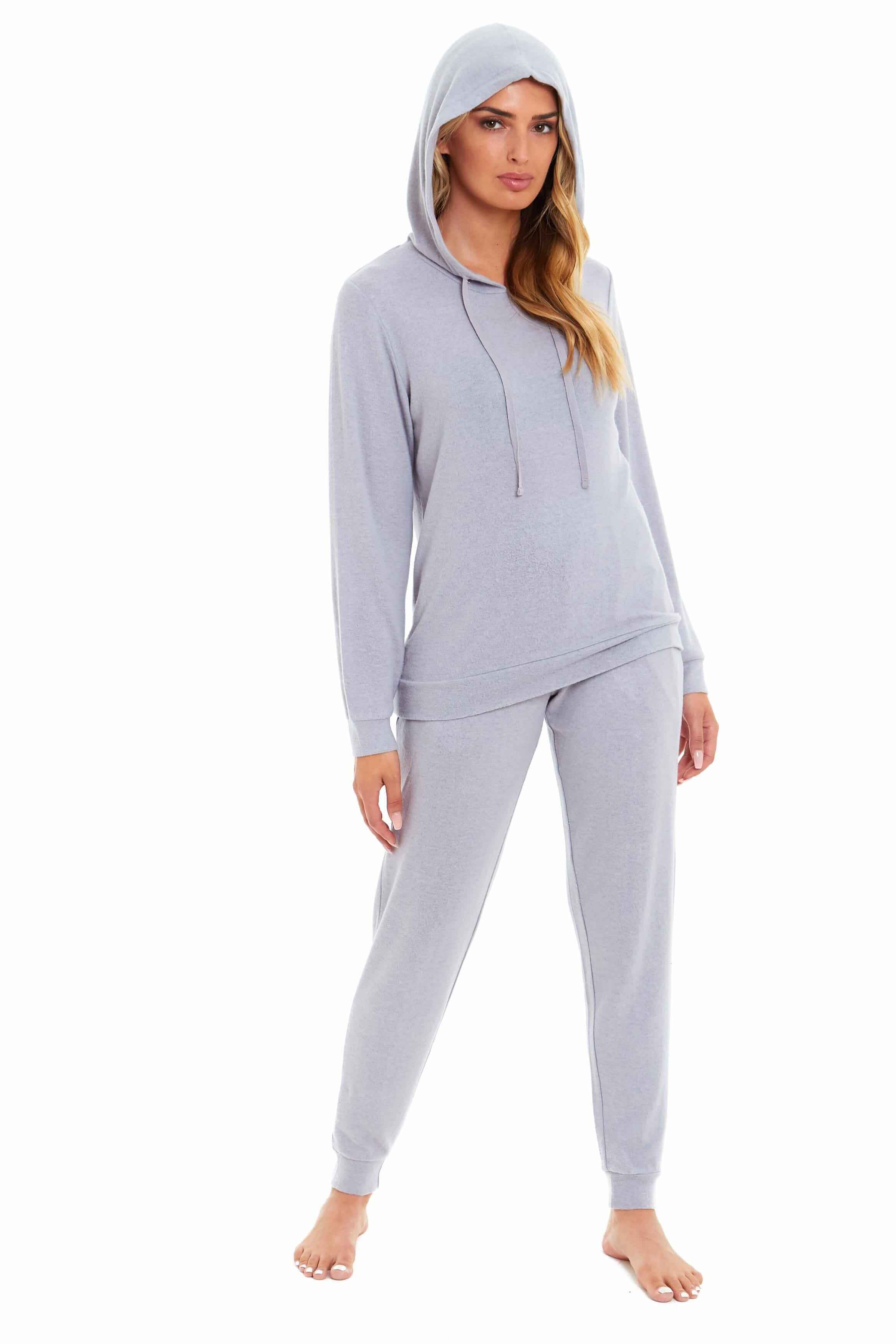 Womens Cosy Hooded Pyjama Loungewear Set