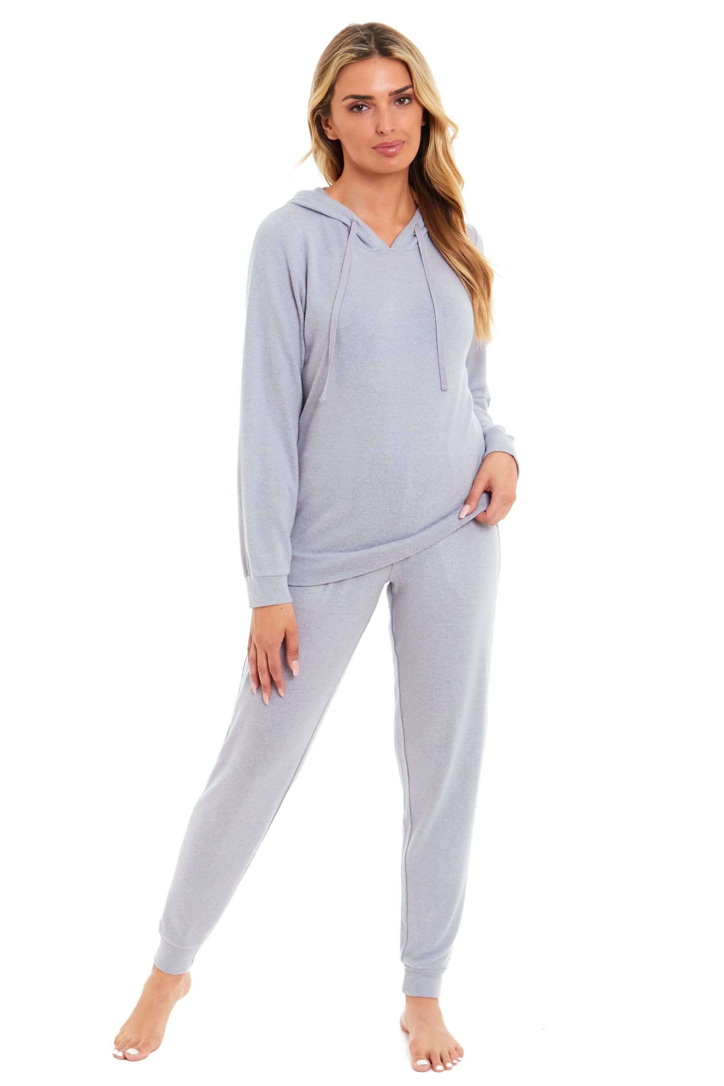 Womens Cosy Hooded Pyjama Loungewear Set