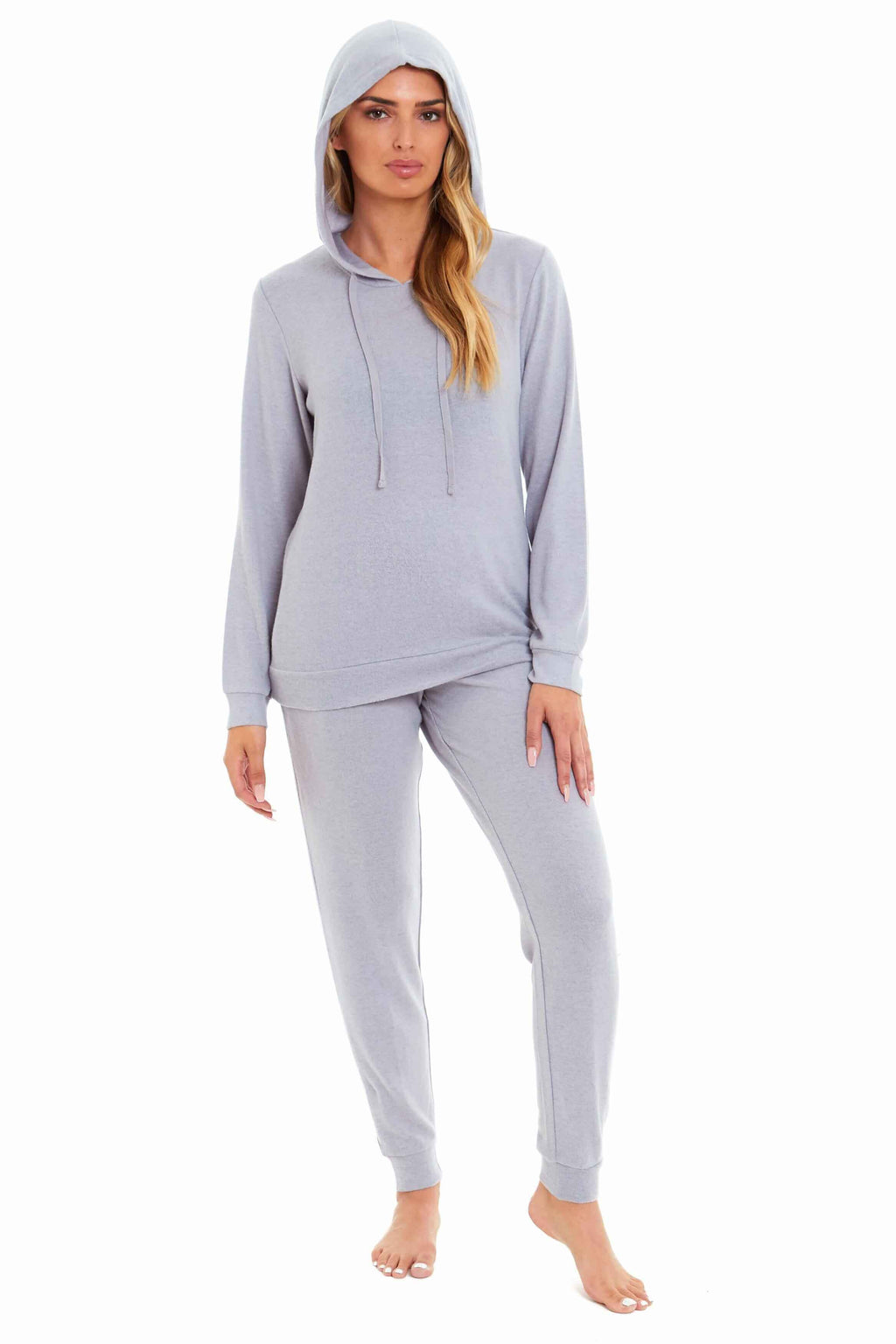 Womens Cosy Hooded Pyjama Loungewear Set