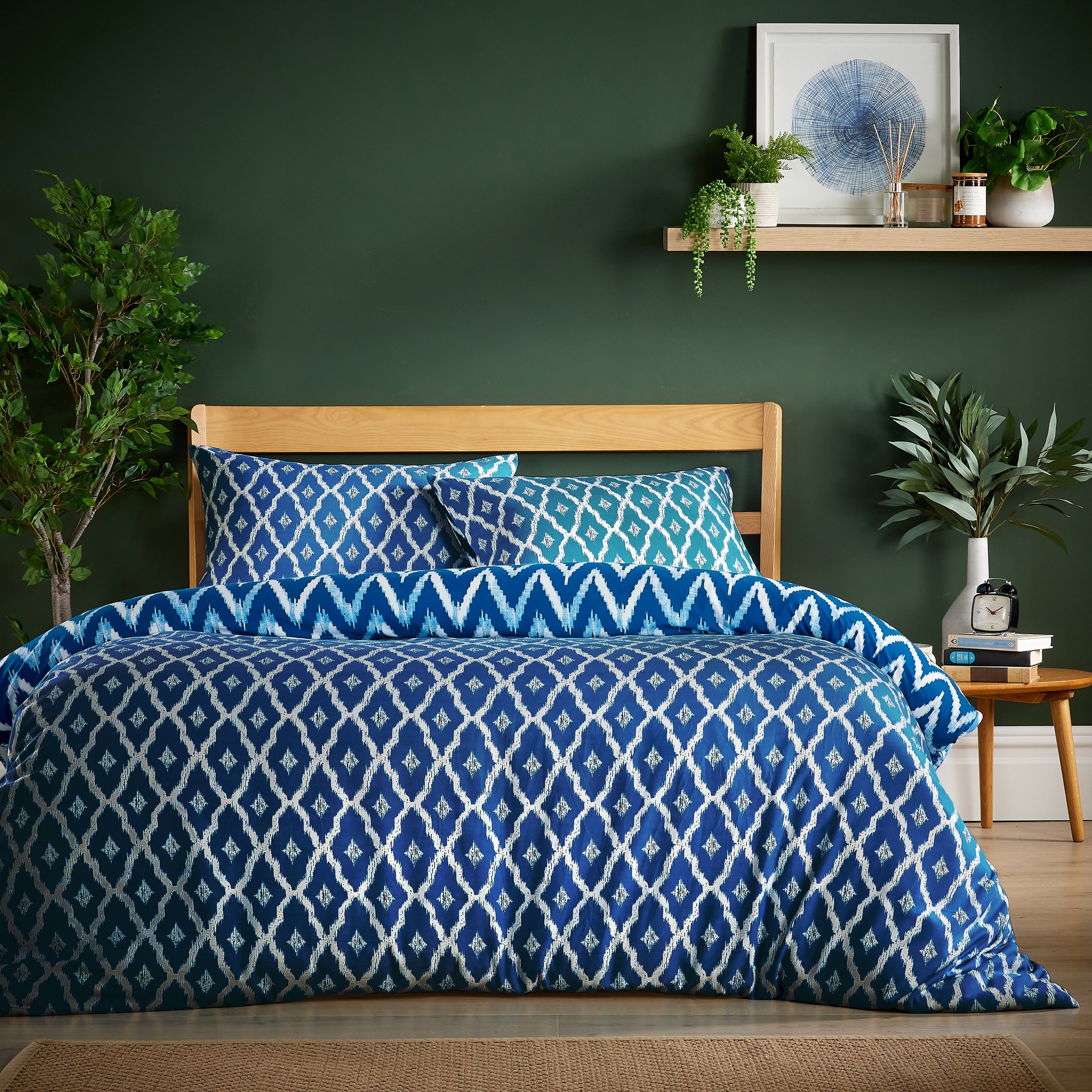 Madiera Sapphire Super Soft Flannel Duvet Cover Set