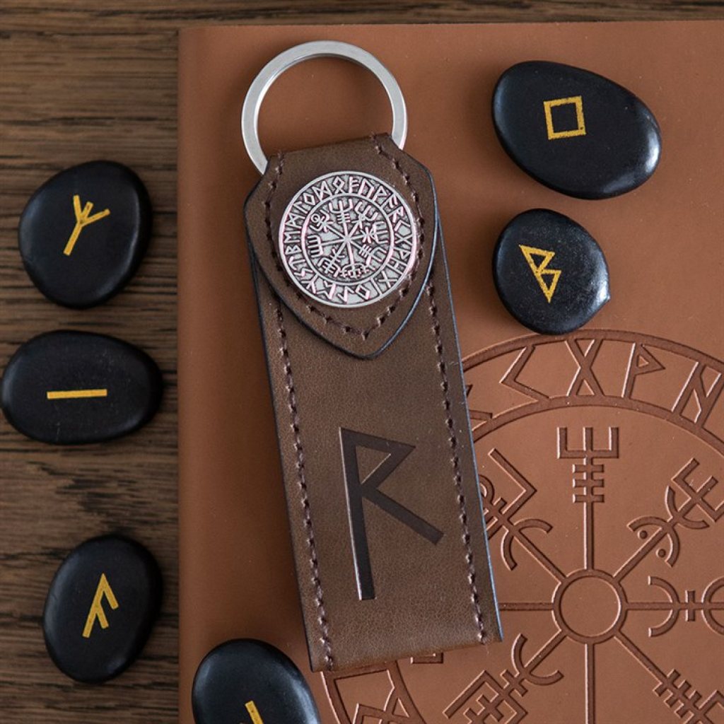 Journey Viking Rune Faux Leather Keyring
