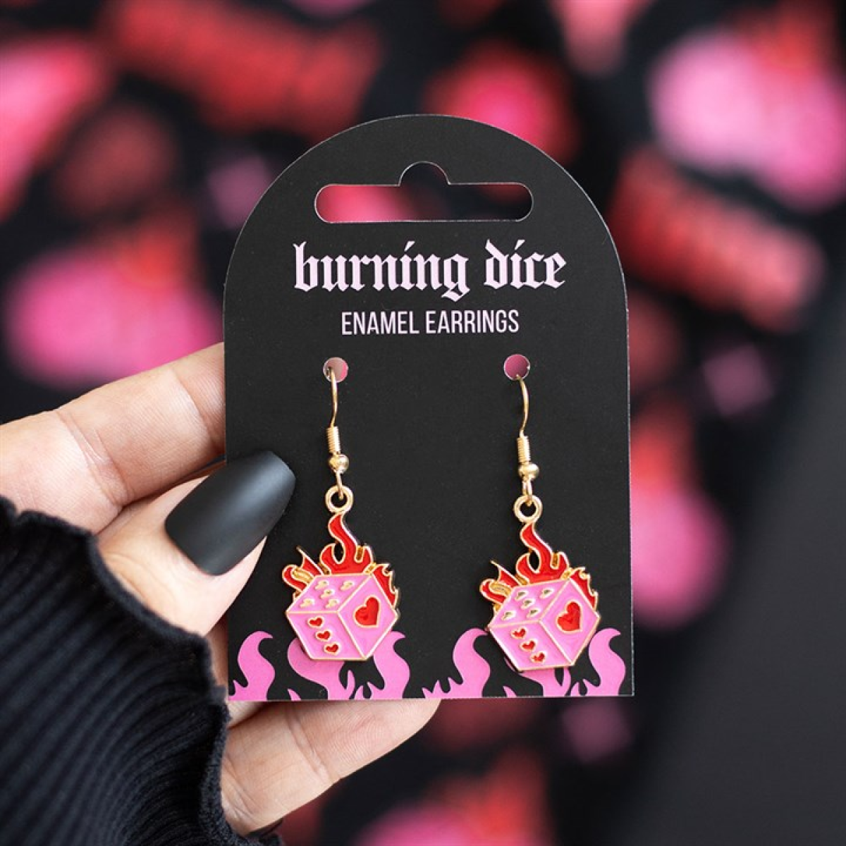 Burning Dice Earrings