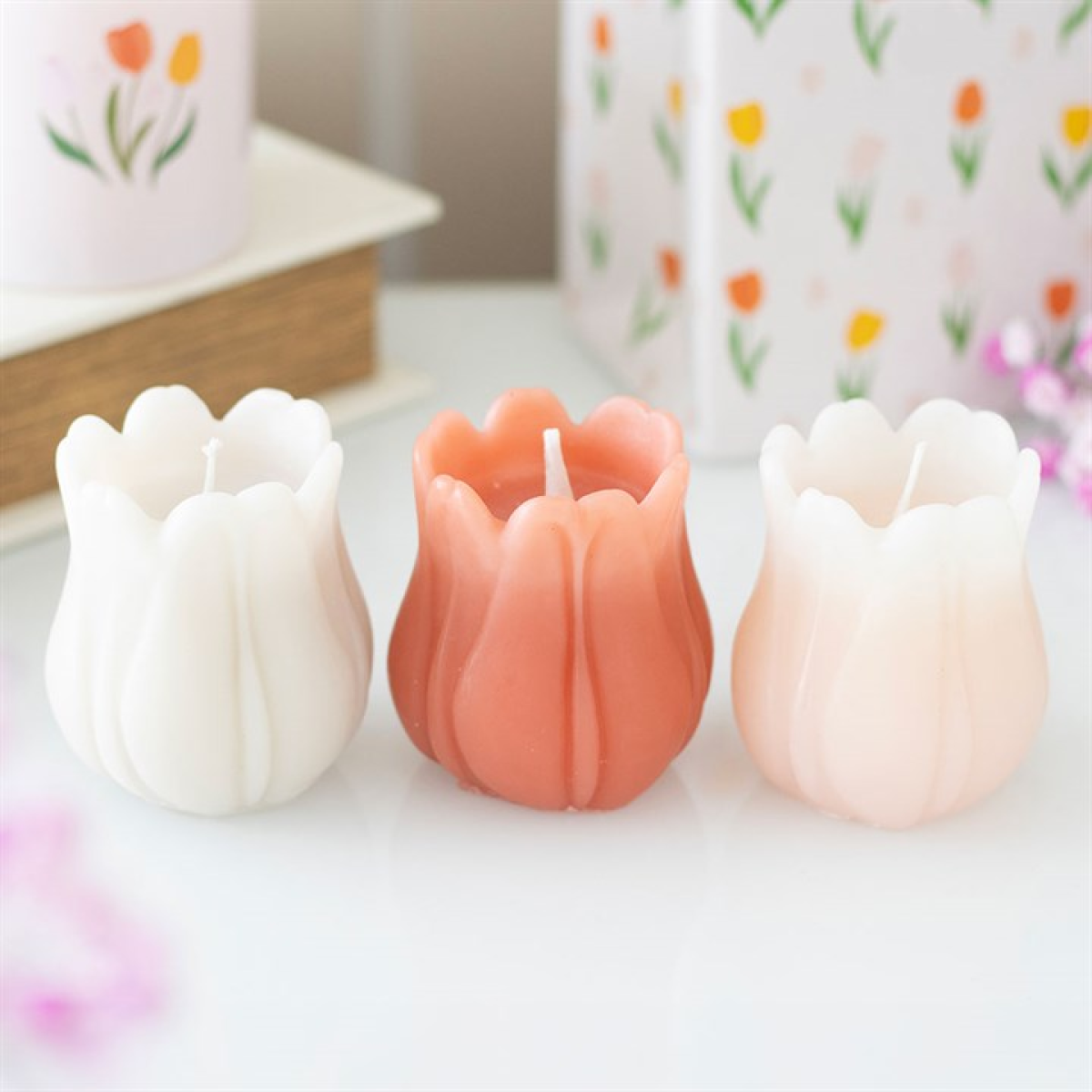 Set of 3 Tulip Shaped Candles