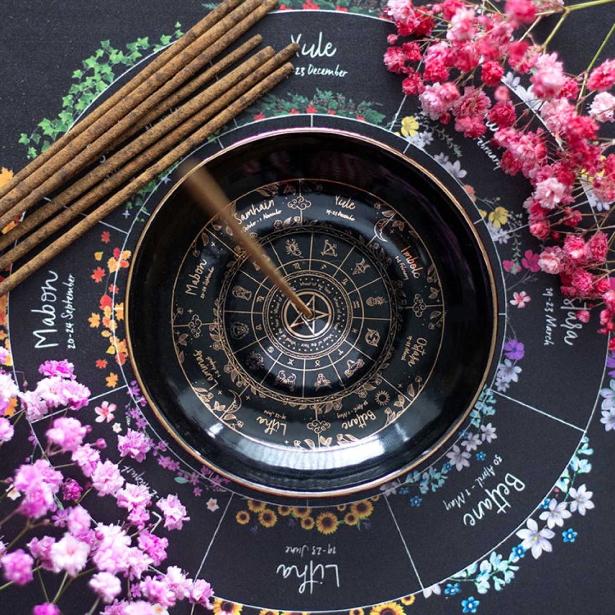Wheel of the Year Incense Holder