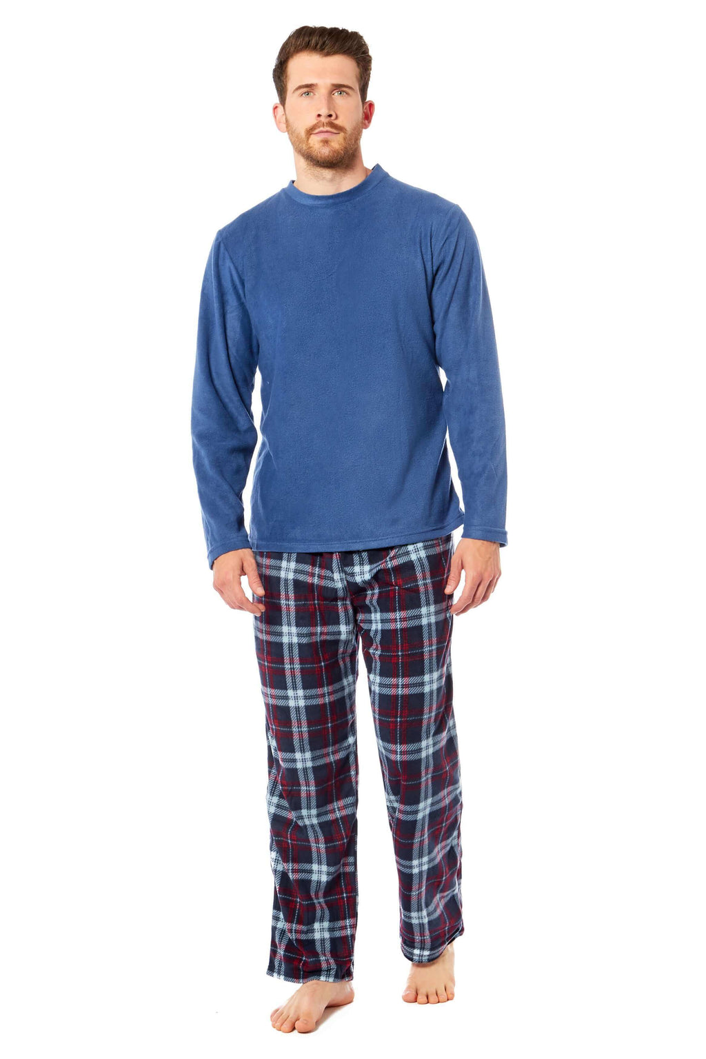 Men's Thermal Fleece Pyjama Set with Stylish Check