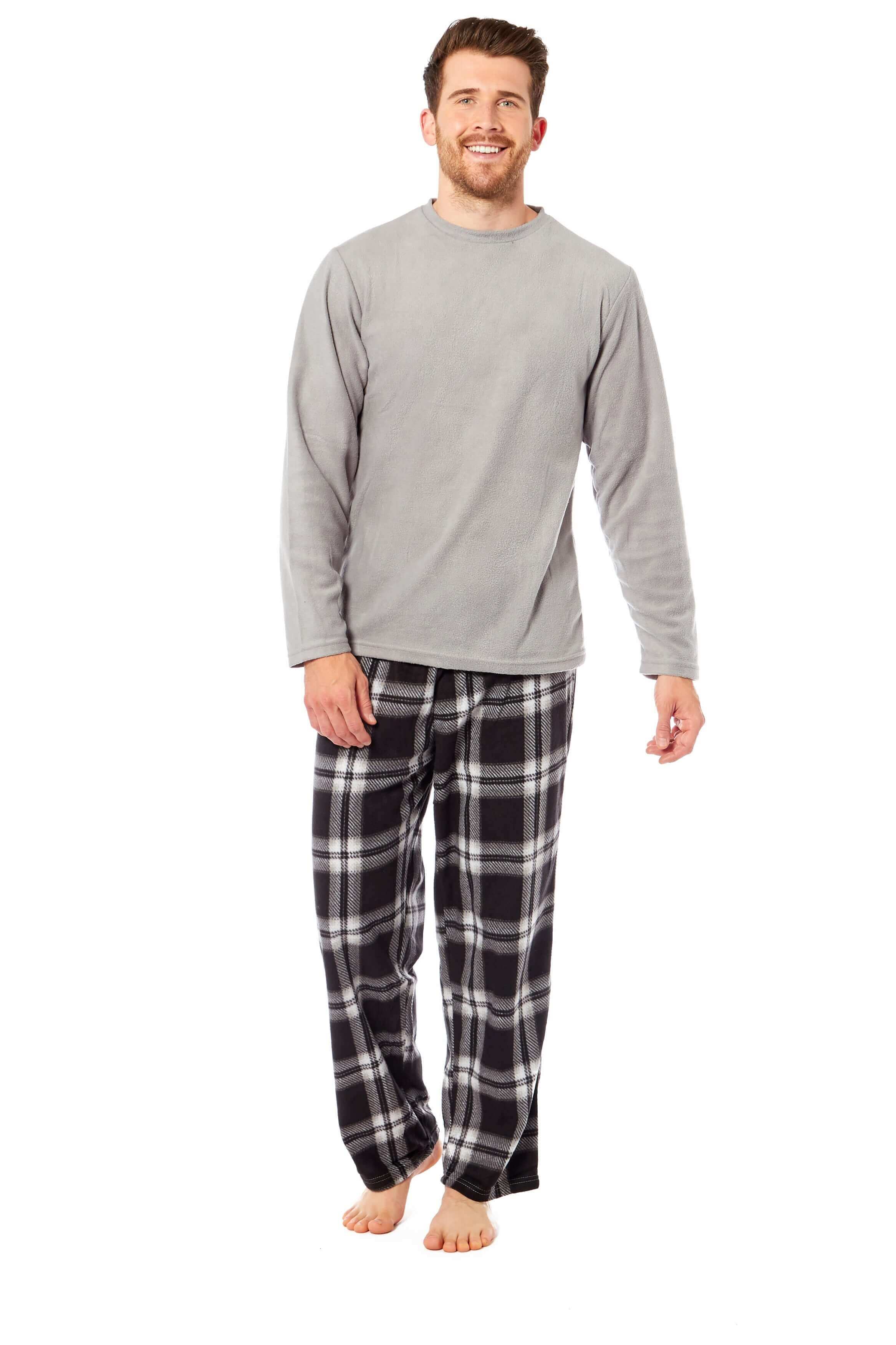 Men's Thermal Fleece Pyjama Set with Stylish Check