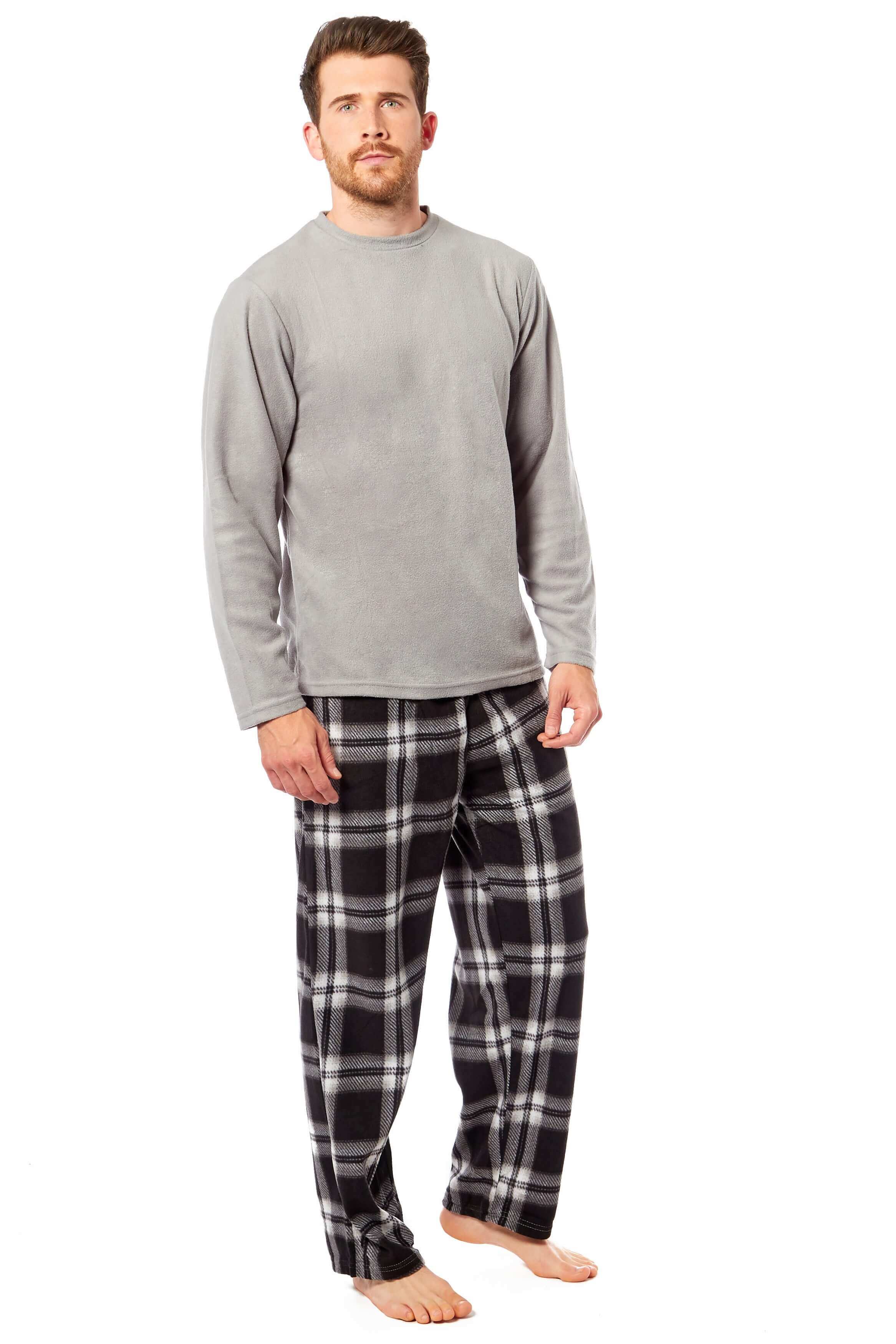 Men's Thermal Fleece Pyjama Set with Stylish Check