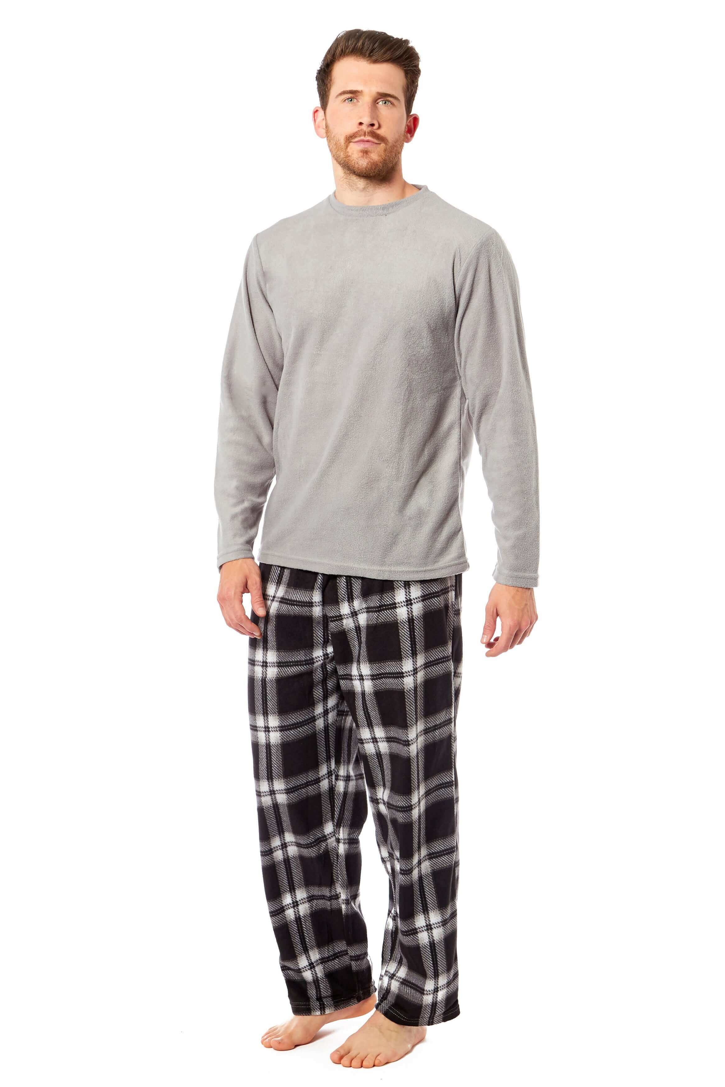 Men's Thermal Fleece Pyjama Set with Stylish Check