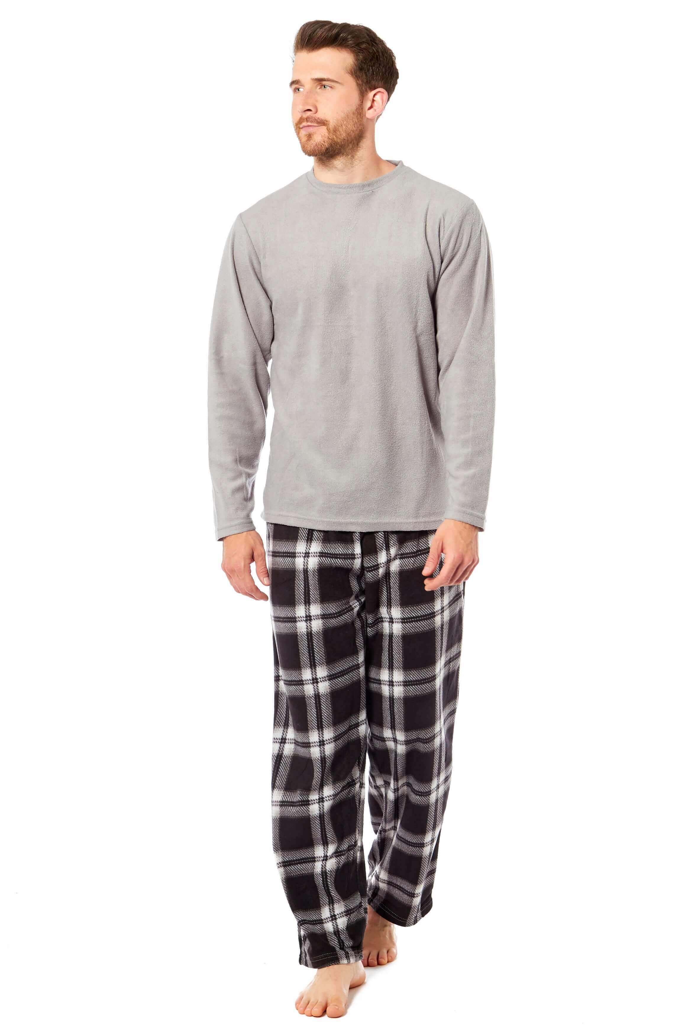 Men's Thermal Fleece Pyjama Set with Stylish Check