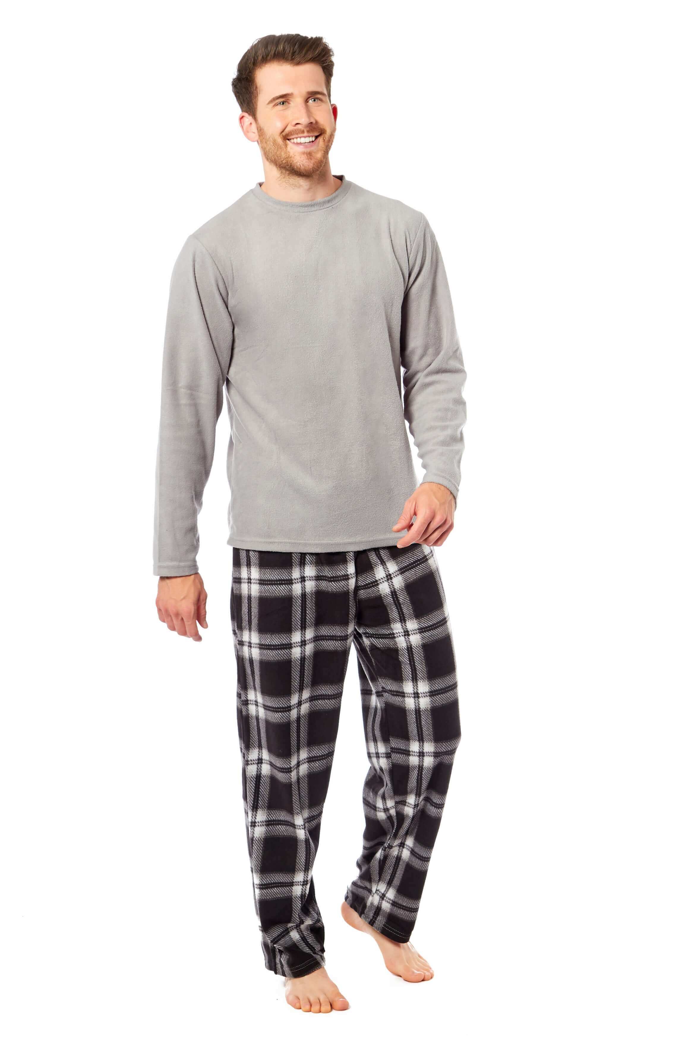 Men's Thermal Fleece Pyjama Set with Stylish Check