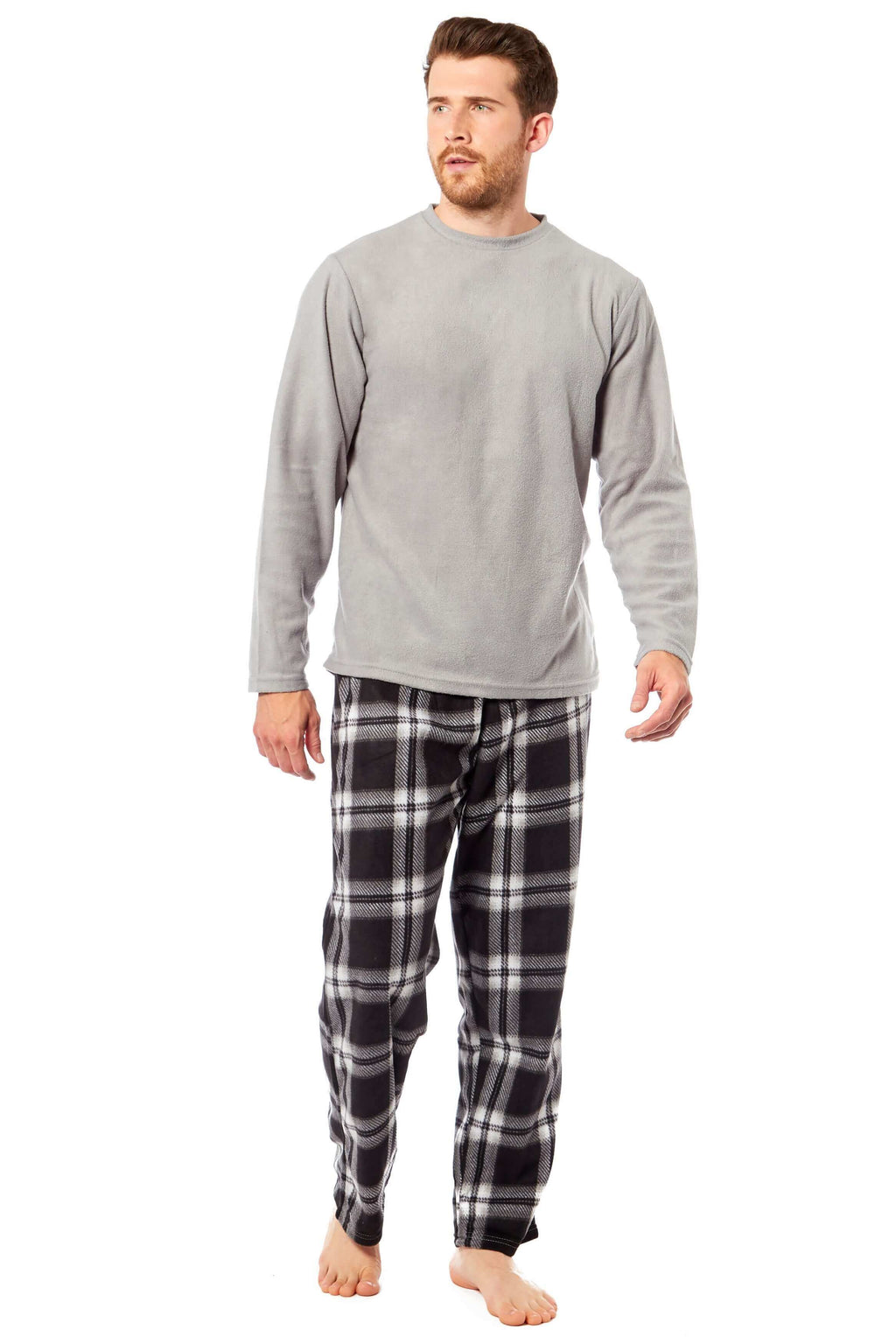 Men's Thermal Fleece Pyjama Set with Stylish Check
