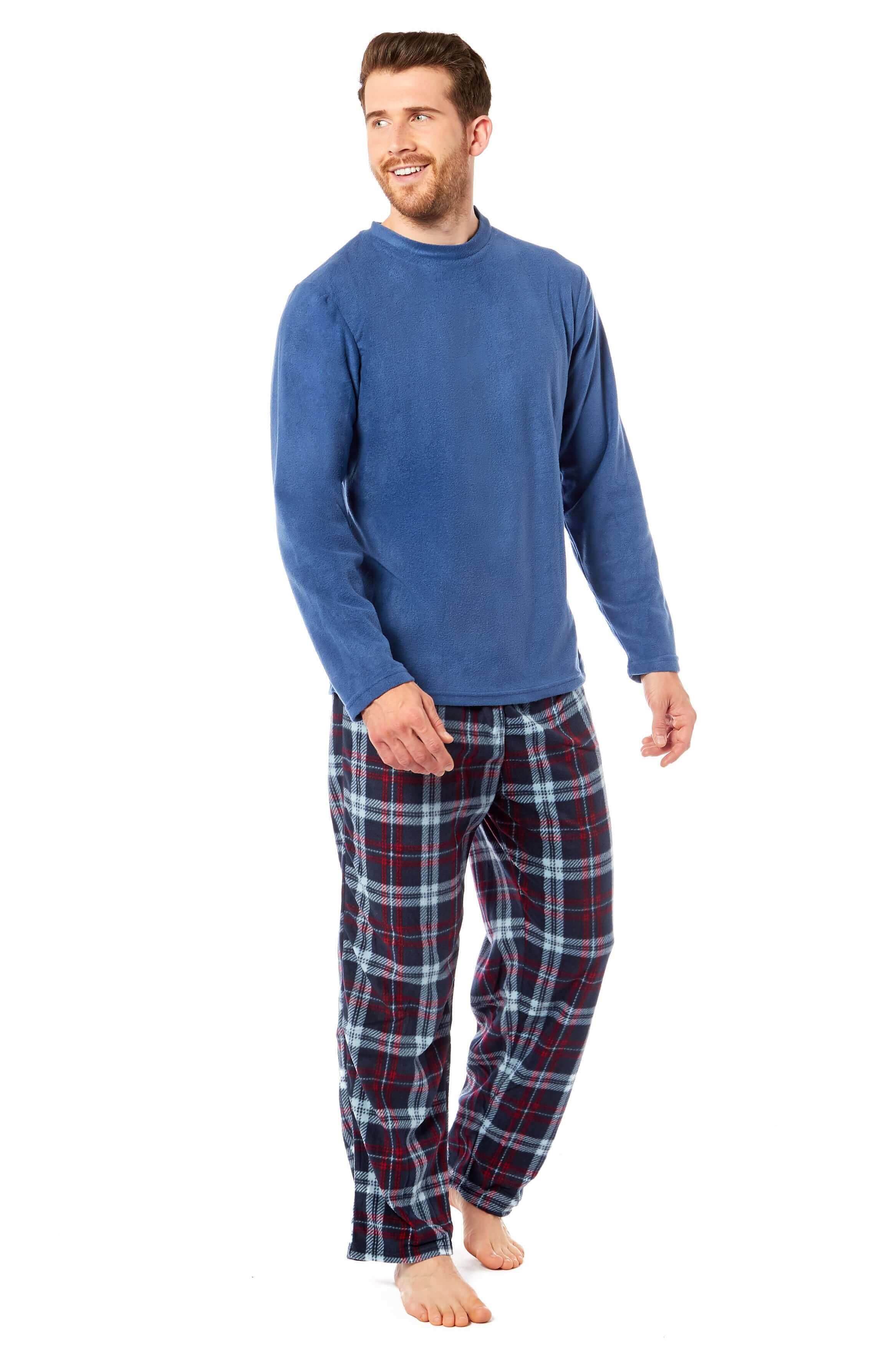 Men's Thermal Fleece Pyjama Set with Stylish Check